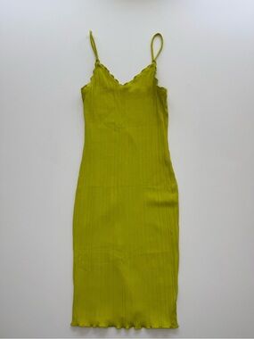 Heart & Hips Bright Lime Ribbed Slip Dress